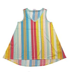 LuLaRoe Kristina Multicolor Striped Tank Top